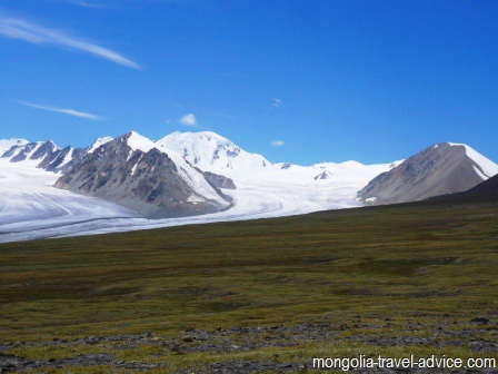 Pictures of Mongolia: glacier in the Altai Mountains