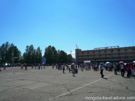 Khovd city square western mongolia