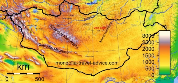 Mongolia mountains -Map of Mountains in Mongolia