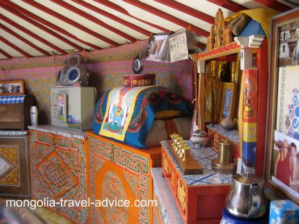 mongolian altar in yurt