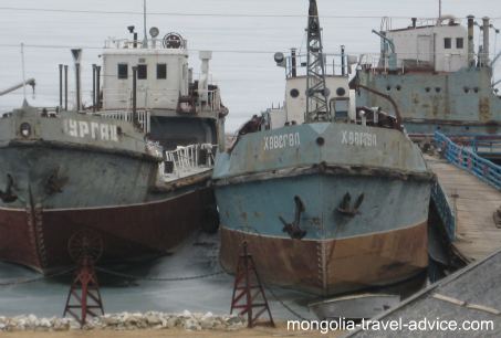 ships on lake Khovsgol, Mongolia
